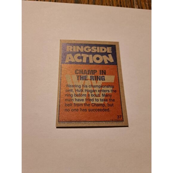 1987 Topps WWF Hulk Hogan #37 Champ in the Ring Wrestling Card Titan Sports - Picture 2 of 2